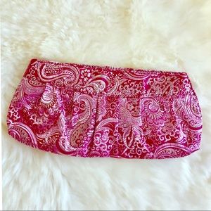 Pink & Silver Embroidered Clutch